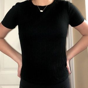 Forever 21 Ribbed Black Crop Too